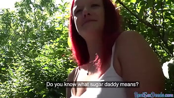 Preview 1 of Milf Big Boob Cum Inside - Public POV sex with redheaded babe for extra finances