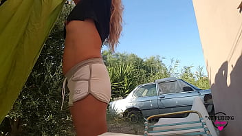 Preview 4 of Muslim Yong Garil Sexxxxx - nippleringlover hot mom outdoors no bra flashing sexy ass pierced pussy and huge pierced nipples