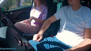 Preview 1 of Let Mom Cry - Teen had to pay for taxi with handjob,  she had no money,  CUMSHOT in a car - ProgrammersWife
