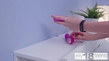 Preview 2 of Zabardasti Rep Sister Brother - MY18TEENS - Busty brunette Alexa Black sucks a dildo and fucks herself with a new toy she found at her parents