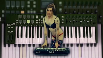 Preview 1 of Amateur Gay Bare - Pretty Piano Girl playing in her Panties