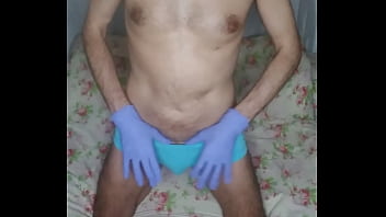 Preview 1 of Cam Com Xxx - DenkffKinky - Excitement from latex gloves - 2