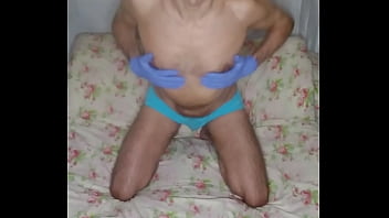 Preview 4 of Cam Com Xxx - DenkffKinky - Excitement from latex gloves - 2