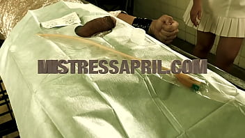 Preview 1 of Wife Mydad - Dominatrix Mistress April - Military Bunker Prison