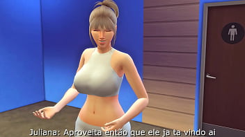 Preview 1 of Sexy Ass Beuty - Mulher na academia dando pro personal the sims 4