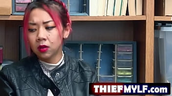 Preview 2 of Porn Auntyes - ThiefMYLF.com - Suspect is an adolesc3nt Asian female with red-dyed hair.