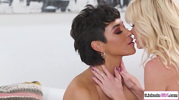 Preview 3 of Amature Intense Girls Irish - iLickedaGirl.com - Brunette lesbian fingering busty stepmom