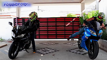 Preview 1 of Hot Xxx Suny Leone - Biker girl make blowjob on the parking and cum swallow