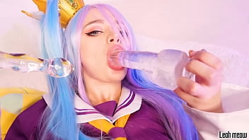 Preview 4 of Norway Dmm - Shiro cosplay DOUBLE PENETRATION Leah Meow