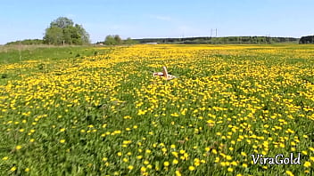 Preview 1 of Kangana Ranout Xxx - Blowjob from a Hot Gilr in the field with dandelions. Vira Gold with Ananta Shakti
