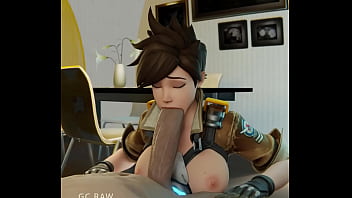 Preview 3 of Hd Poen Movies - sexy tracer with big boobs blowjob [Overwatch] animepornhd.com