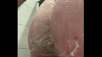 Preview 4 of Sunny Leone White Dress - Soapy bum looking for a big dick