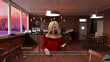 Preview 4 of Xxxvedo Play - BOUND: ARCTIC ADVENTURE #09 &bull_ Voluptuous shopkeeper is showing us her soft goods