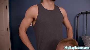 Preview 2 of Kick Leg - Cocksucked otter barebacks athletic stepbro for cumshot