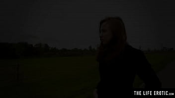 Preview 1 of Girls Cum Shot Video - Cute teen pulls down her jeans and masturbates in a public place