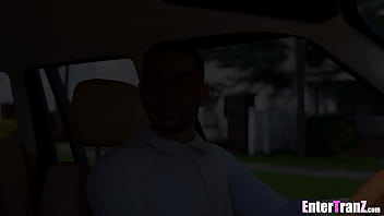 Preview 2 of My Ban Dr - Barely legal trans teen jerks her cock in front of black stepdad