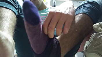 Preview 4 of Sunny Leone In Desi Style - Dirty sneakers and red sweaty socks after walk