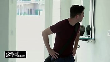 Preview 1 of Korean Boobes - Stepson Came in Home and Got Surprised by his Dad&#039_s Girlfriend