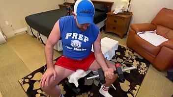 Preview 1 of Daughter Dab - Working out with Hairy friend until he puts his dick in my face