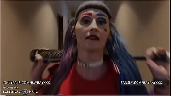Preview 1 of Creampie On Beauty - RAY RAY XXX Dresses up as Harley Quinn and masturbates