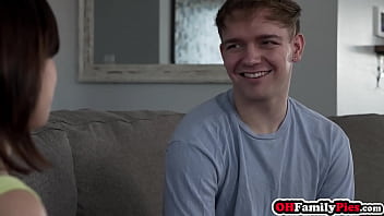 Preview 2 of Brazilia Shemale - OhFamilyPies.com - Perverted stepbrothers cock pops out and wet teen Aria Valencia sucked it