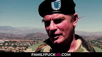 Preview 1 of Slutty In Law - FamilyFuckUP.com - Small Ebony Girl Destroyed by his &#039_s Military Machine Gun