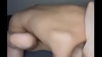 Preview 4 of Wc Fake - Little brunette gets multiple orgasms thanks to her boyfriend,  his vibrator and his cock