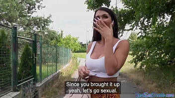 Preview 1 of Force Fake Agent - Public POV outdoor sex with busty big titted MILF