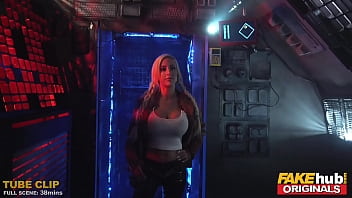 Preview 1 of Mientras Limpia - FAKEhub - Fake Taxi John cryogenically defrosted to fuck sexy female space adventurer with big tits in her ass and give her a huge facial