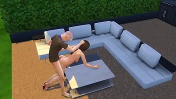 Preview 4 of Ouch I Said No Anal - Голодная мамка в чулках соблазнила молодого садовника