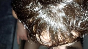 Preview 3 of Japanese Mom Sex Own Son - Young twink guy gets a meaty treat-dick for his mouth at public sex club cruising