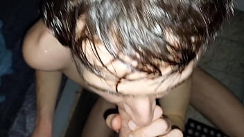 Preview 1 of Japanese Mom Sex Own Son - Young twink guy gets a meaty treat-dick for his mouth at public sex club cruising