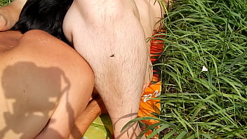 Preview 2 of Indian Old Ledi - Licking hairy pussy outdoor