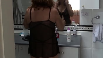 Preview 1 of Madre Brasile - Beautiful 58-year-old mature woman erotically exhibits herself and begins to masturbate