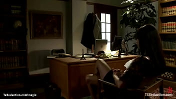 Preview 2 of Bbw Sex Porno - Bbc shemale fucks handcuffed boss
