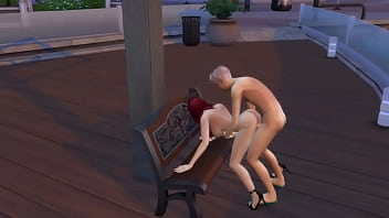 Preview 3 of Girl Sex Her Boss For Job - Развратная зайка отсосала мужику в парке и дала себя отшлепать