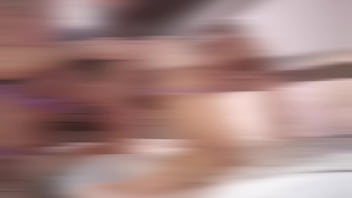 Preview 2 of Smil Oenis - Lara De Santis in purple lingerie fist&#039_s her boyfriend&#039_s butt and peg him with a green monster dildo   BTS