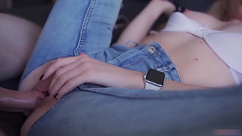 Preview 4 of Hot Girl Rep Xxx - Fit girl in ripped jeans cums from a hard fuck