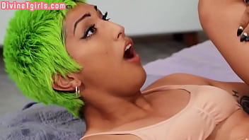 Preview 4 of Cfrench Adele - Bigass trans goddess drilled bareback while jerking off