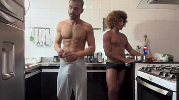 Preview 1 of Cfnm Shy Martin - METENDO COM O AMIGO DOTADO NA COZINHA DA PENS&Atilde_O
