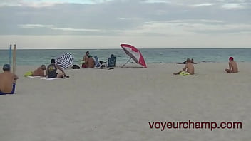 Preview 1 of Pussy Sperm Orgy - Exhibitionist Wife 491 Pt1 - Hubby Films MILF Heather Sunbathing On The Nude Beach From The Voyeurs POV!  They Just Jerk Off And Cum Next To Her!!!