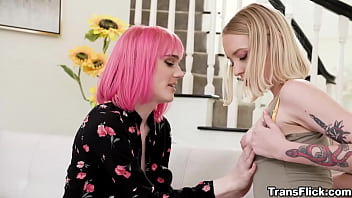 Preview 2 of Girl Worm - Transflick.com - Marilyn Johnson tries a trans woman with Claire Tenebrarum. Claire and Marilyn first met online,  she is nervous because she&#039_s never with a trans woman before but want handle a real cock