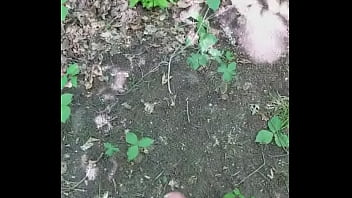 Preview 2 of Novinha 12 - Jerking off in the woods until I shoot big load of cum