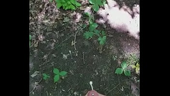 Preview 3 of Novinha 12 - Jerking off in the woods until I shoot big load of cum