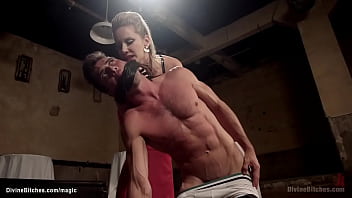 Preview 1 of Sunny Leone Amazing Pushing Hd - Femdom face sitting on bound man