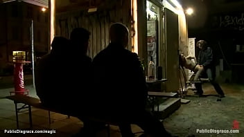 Preview 4 of Teen Hottie Rubs Pussy - Naked babe pulling charios in public