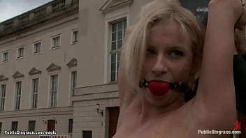 Preview 1 of O Mi God Mi Penti - Slim European blond naked in public