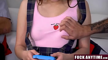 Preview 1 of Bokep Nih - FuckAnytime - Pervert StepBrother Having Full Access to Game Addicted Body - Honey Hayes,  Nade Nasty