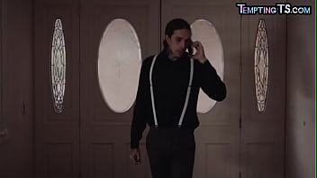 Preview 1 of Moves Mom - Trans babe sucking before barebacking in erotic lingerie
