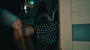 Preview 2 of Black Porn Bbw - Step sister with a great ass stuck in the washing machine